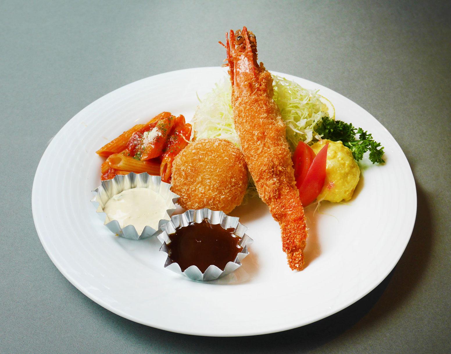 海老フライとカニクリームコロッケ